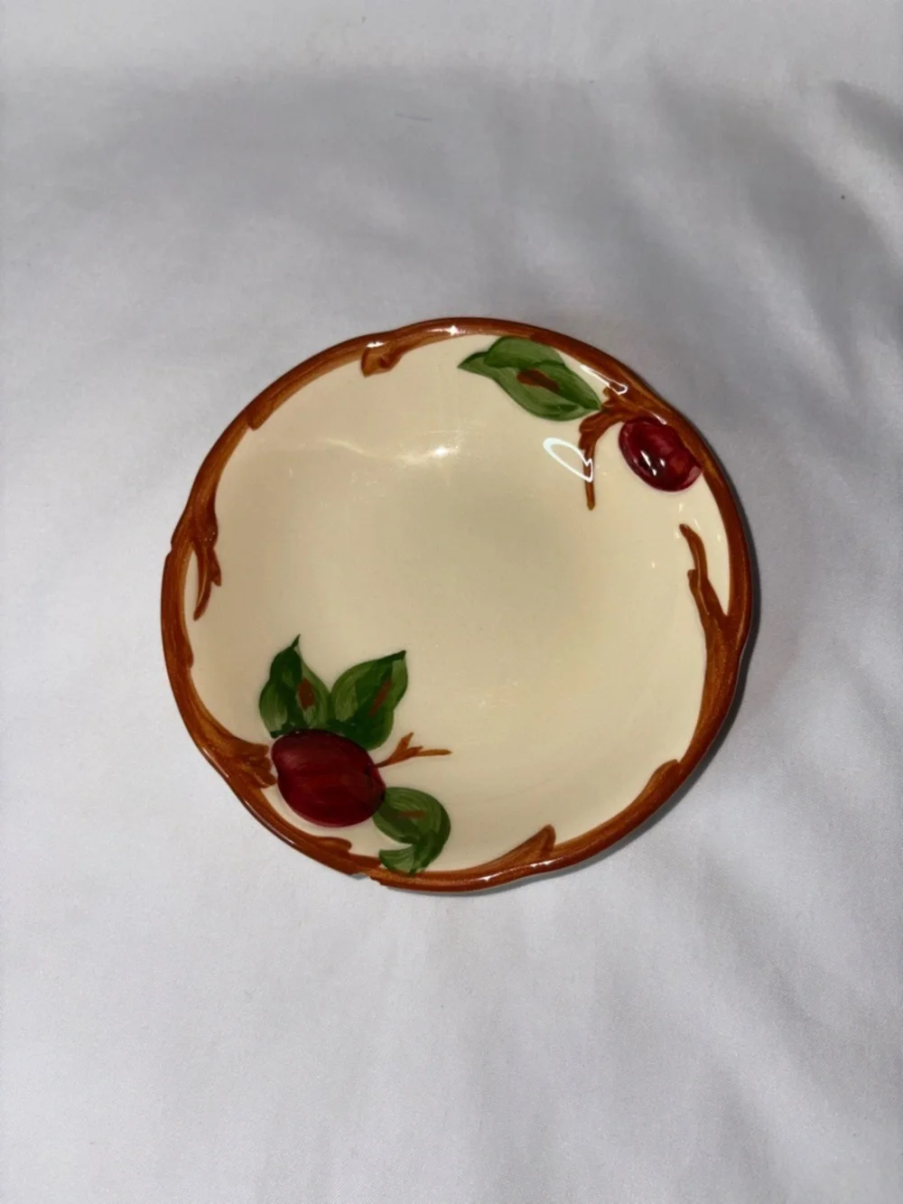 Franciscan Apple Set of 2 Shallow Bowls 5” Vintage USA Hand Painted - AS IS